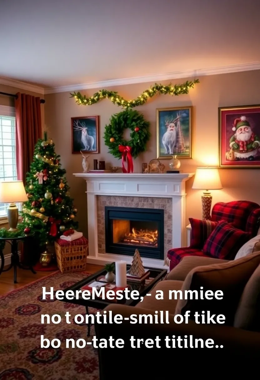 29 Christmas Decoration Living Room Ideas That Feel Cozy and Magical - 12. Use Holiday-Themed Artwork