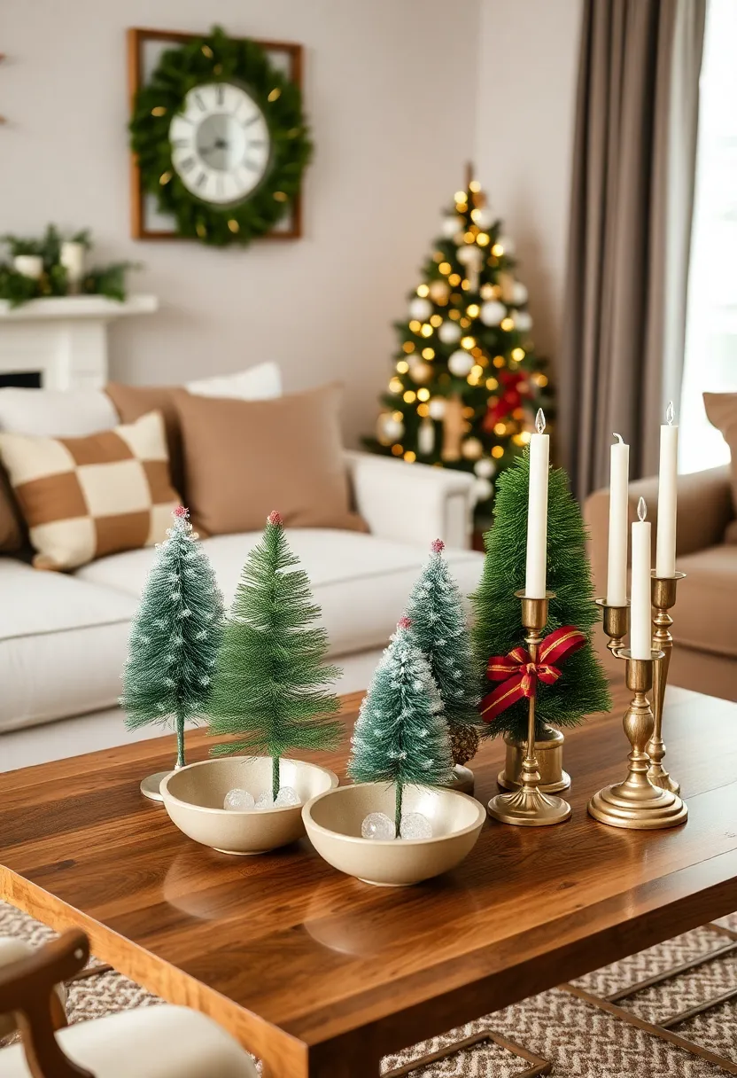 29 Christmas Decoration Living Room Ideas That Feel Cozy and Magical - 22. Add Seasonal Table Decor