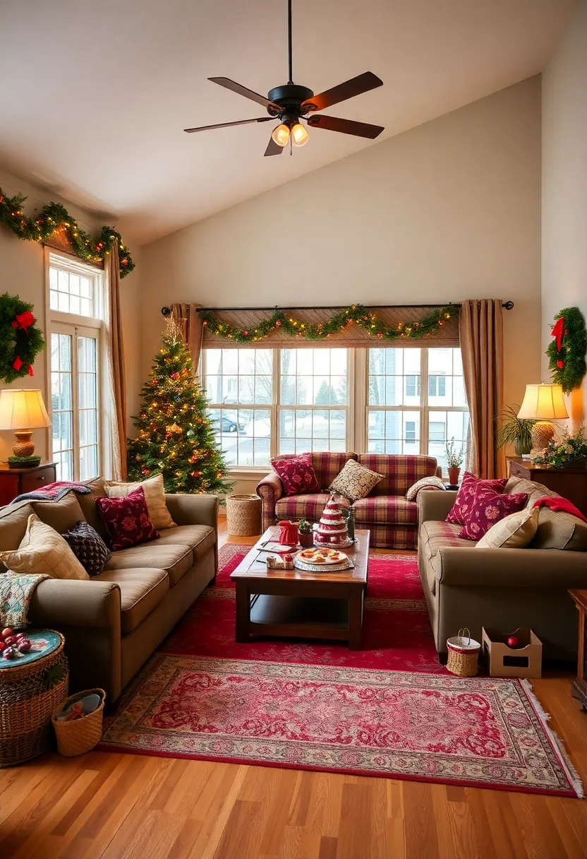 29 Christmas Decoration Living Room Ideas That Feel Cozy and Magical - 26. Arrange a Multi-Functional Space