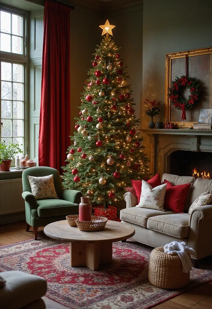 29 Christmas Decoration Living Room Ideas That Feel Cozy and Magical - 6. Use Seasonal Color Palettes