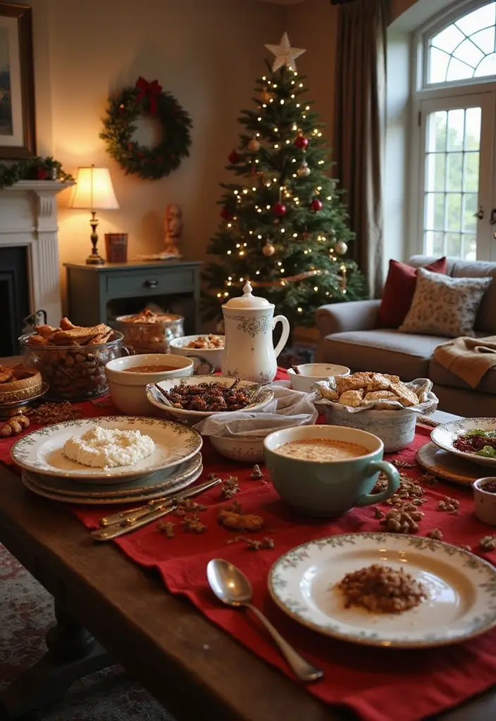 29 Christmas Decoration Living Room Ideas That Feel Cozy and Magical - 7. Set Up a Hot Cocoa Bar