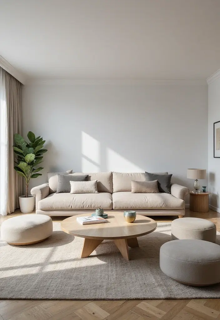 29 Contemporary Living Room Design Ideas That Feel Sleek and Minimal - 1. Open Space Living with Multifunctional Furniture