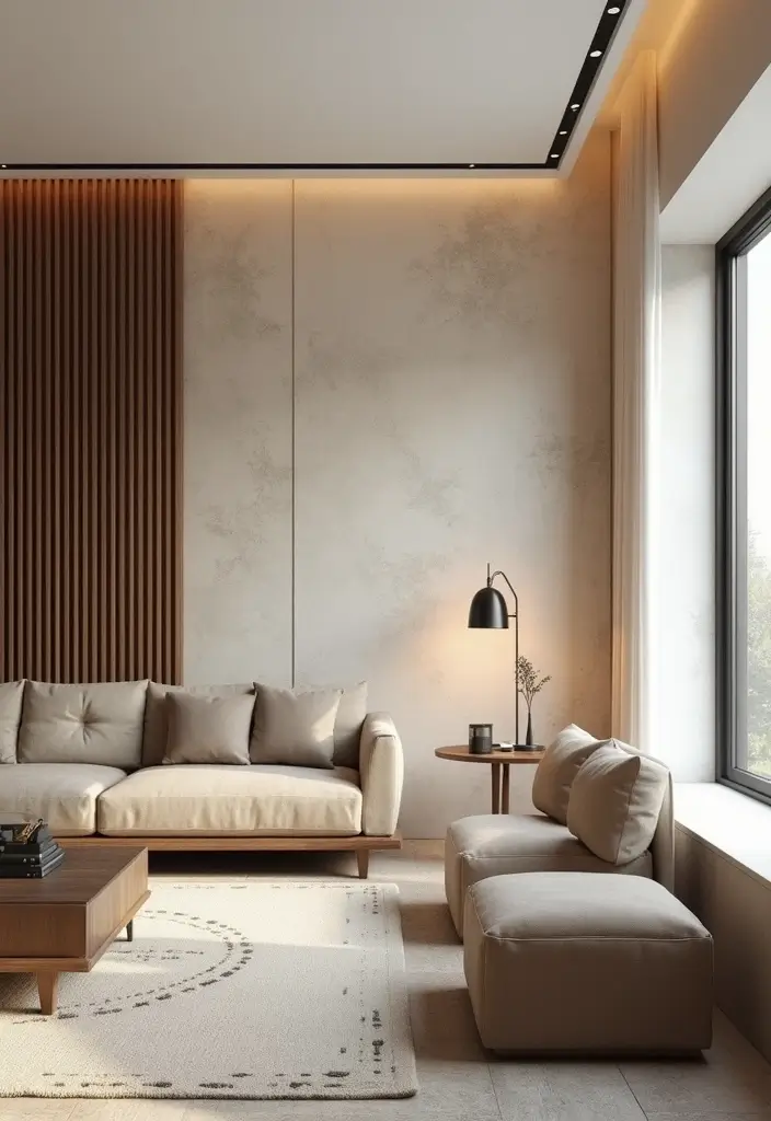29 Contemporary Living Room Design Ideas That Feel Sleek and Minimal - 17. Textured Accent Walls