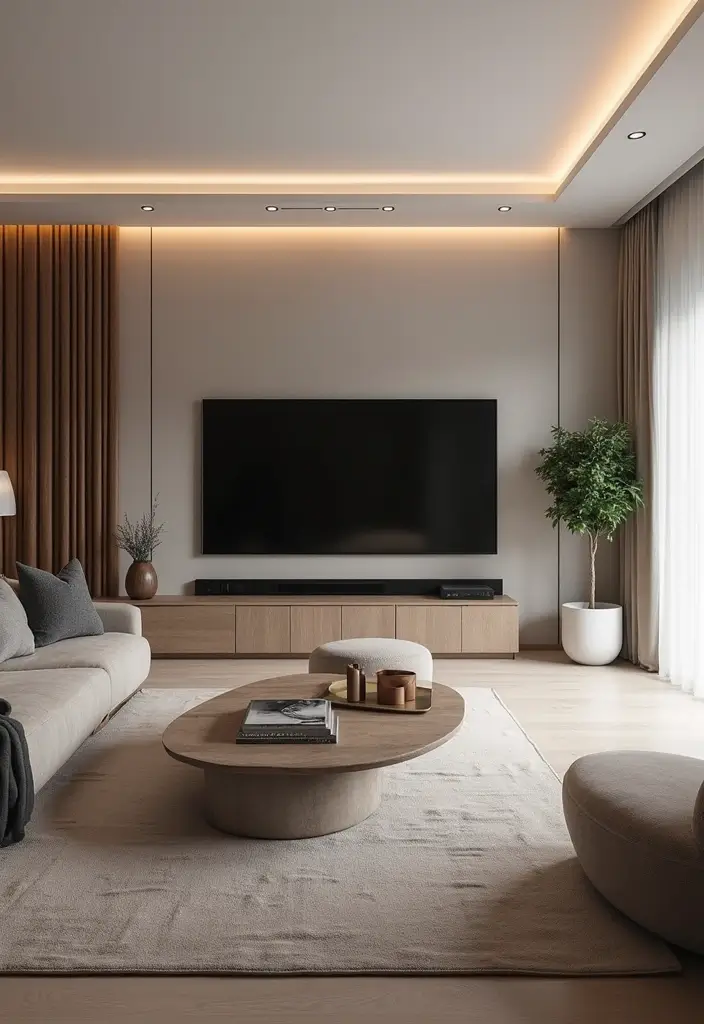 29 Contemporary Living Room Design Ideas That Feel Sleek and Minimal - 18. Hidden Technology