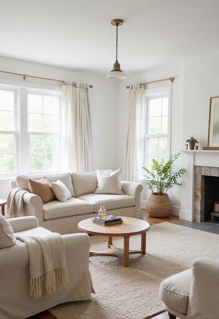 29 Contemporary Living Room Design Ideas That Feel Sleek and Minimal - 24. Bright and Airy Fabrics