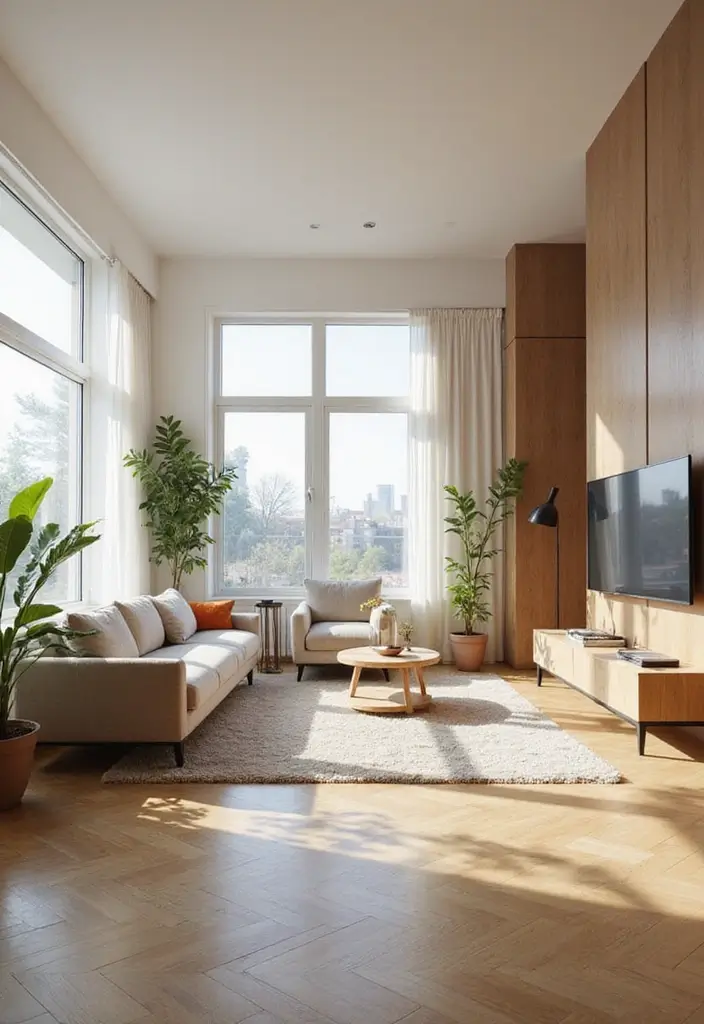 29 Contemporary Living Room Design Ideas That Feel Sleek and Minimal - 26. Emphasize Floor Space