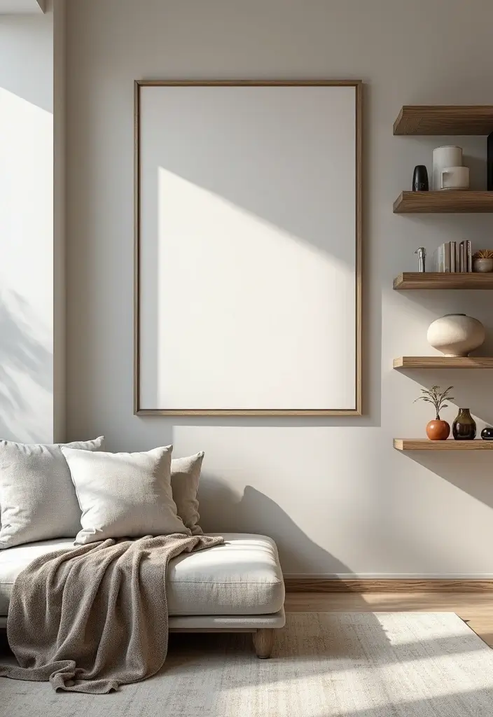 29 Contemporary Living Room Design Ideas That Feel Sleek and Minimal - 7. Using Wall Art Wisely