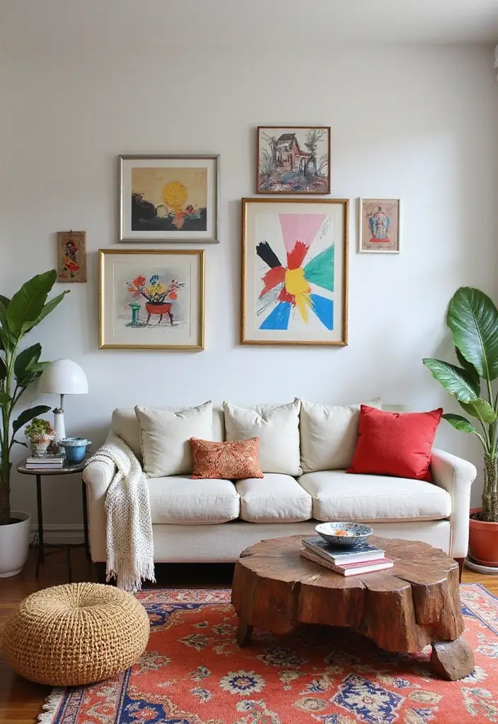 29 Light Couches Living Room Ideas That Feel Airy and Modern - 11. Artistic Flair with Light Upholstery