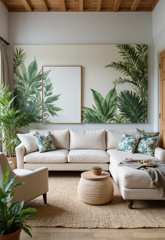 29 Light Couches Living Room Ideas That Feel Airy and Modern - 20. Outdoor-Inspired Light Couches