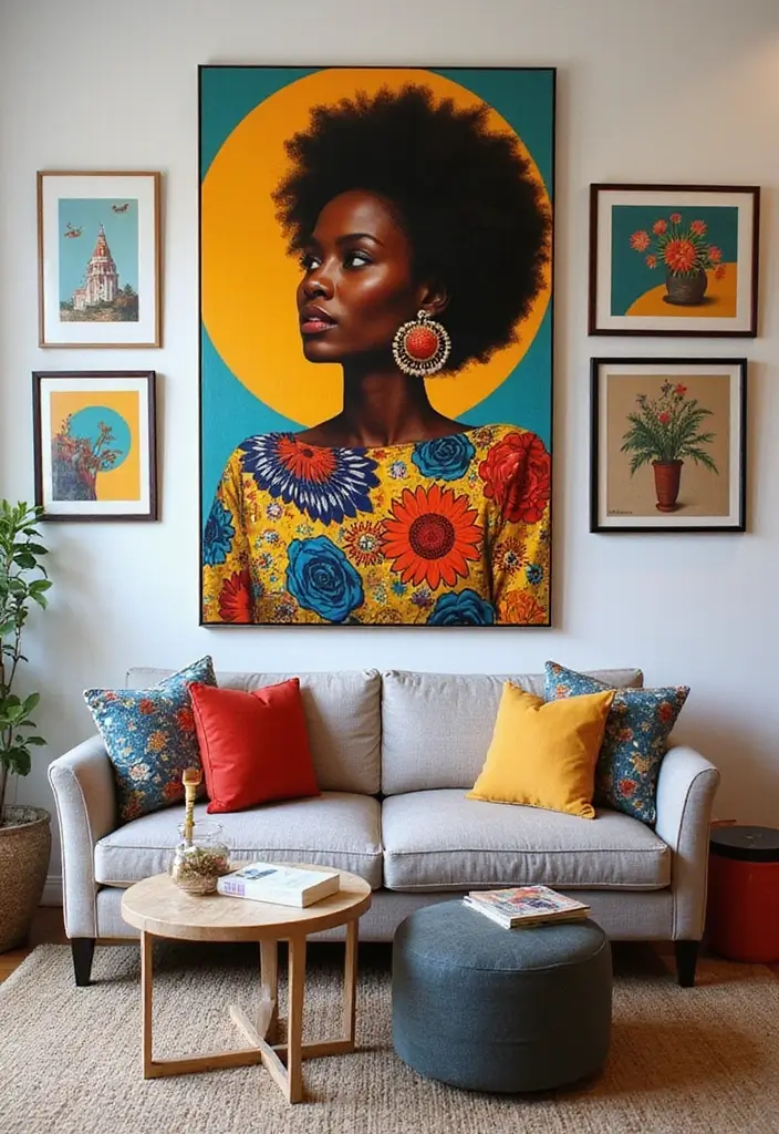 29 Living Room Decor Black Women Inspiration That Celebrates Style and Culture - 1. Afrocentric Artwork