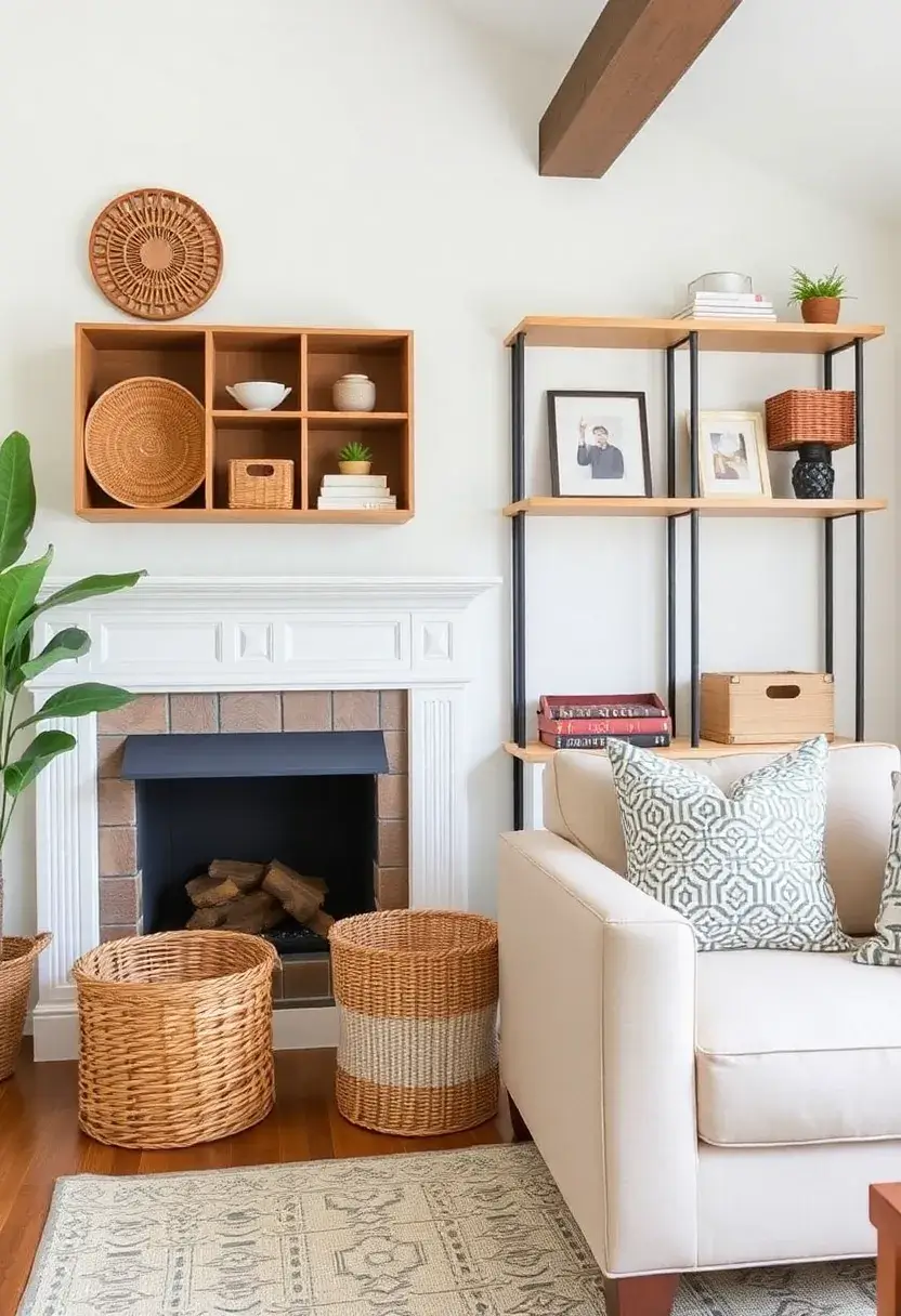 29 Living Room Decor Black Women Inspiration That Celebrates Style and Culture - 25. Artful Storage Solutions