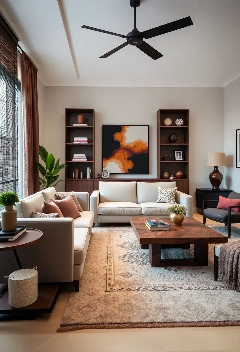 29 Living Room Decor Black Women Inspiration That Celebrates Style and Culture - 9. Mixing Modern and Traditional Styles