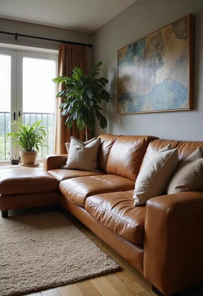 29 Living Room Seating Ideas That Maximize Comfort and Flow - 11. Recycled Leather Sofas