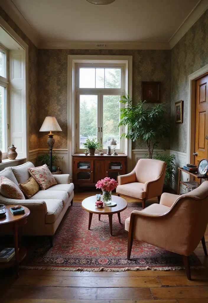 29 Living Room Seating Ideas That Maximize Comfort and Flow - 4. Vintage Finds