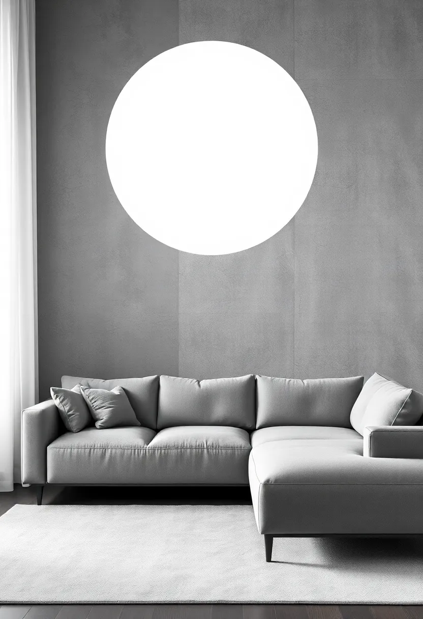 29 Living Room With Grey Sectional Ideas That Look Balanced and Cozy - 24. Textured Walls for Depth