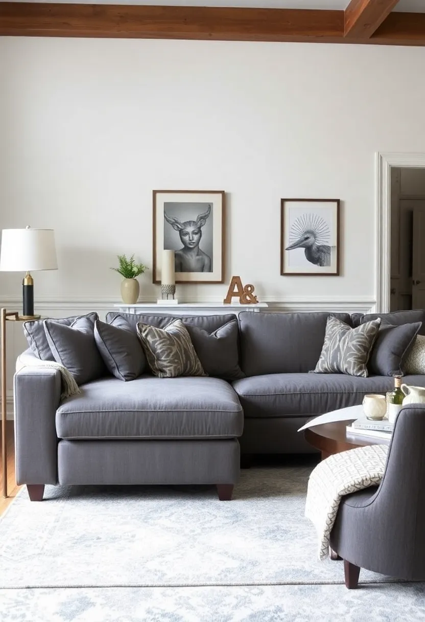 29 Living Room With Grey Sectional Ideas That Look Balanced and Cozy - 27. The Beauty of Customization