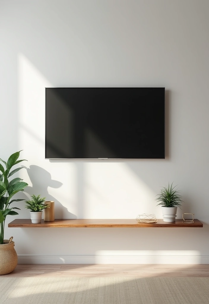 29 Living Room With TV Stand Ideas That Look Clean and Organized - 1. Floating Shelves with TV