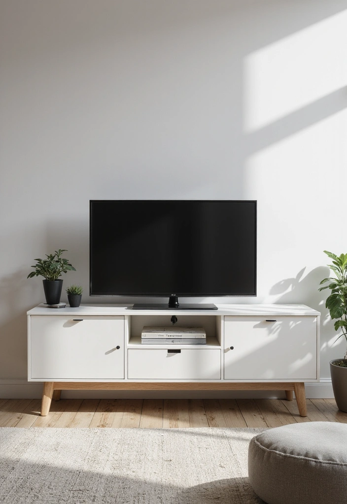 29 Living Room With TV Stand Ideas That Look Clean and Organized - 4. Sleek TV Stand with Drawers
