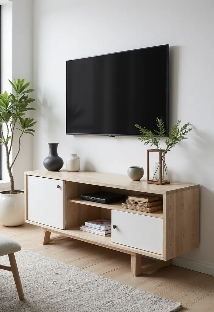29 Living Room With TV Stand Ideas That Look Clean and Organized - 6. Stylish Console Tables