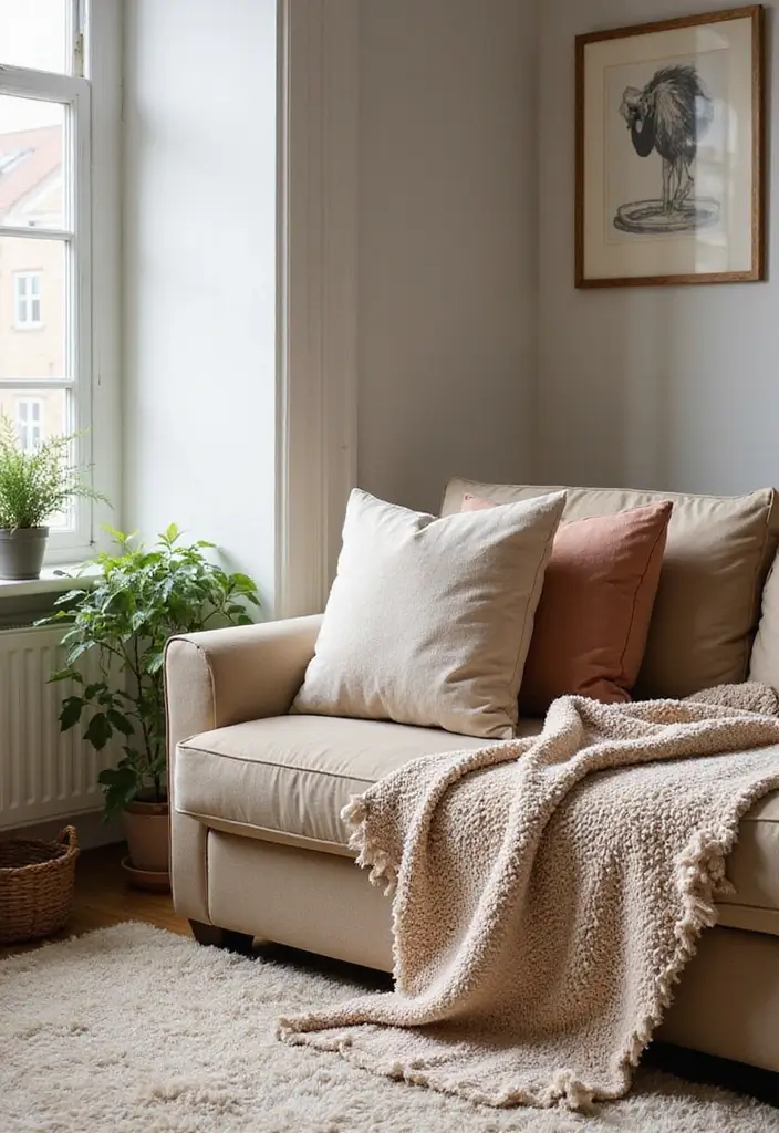 29 Mid Century Modern Apartment Living Room Ideas That Look Retro and Chic - 3. Textured Accessories