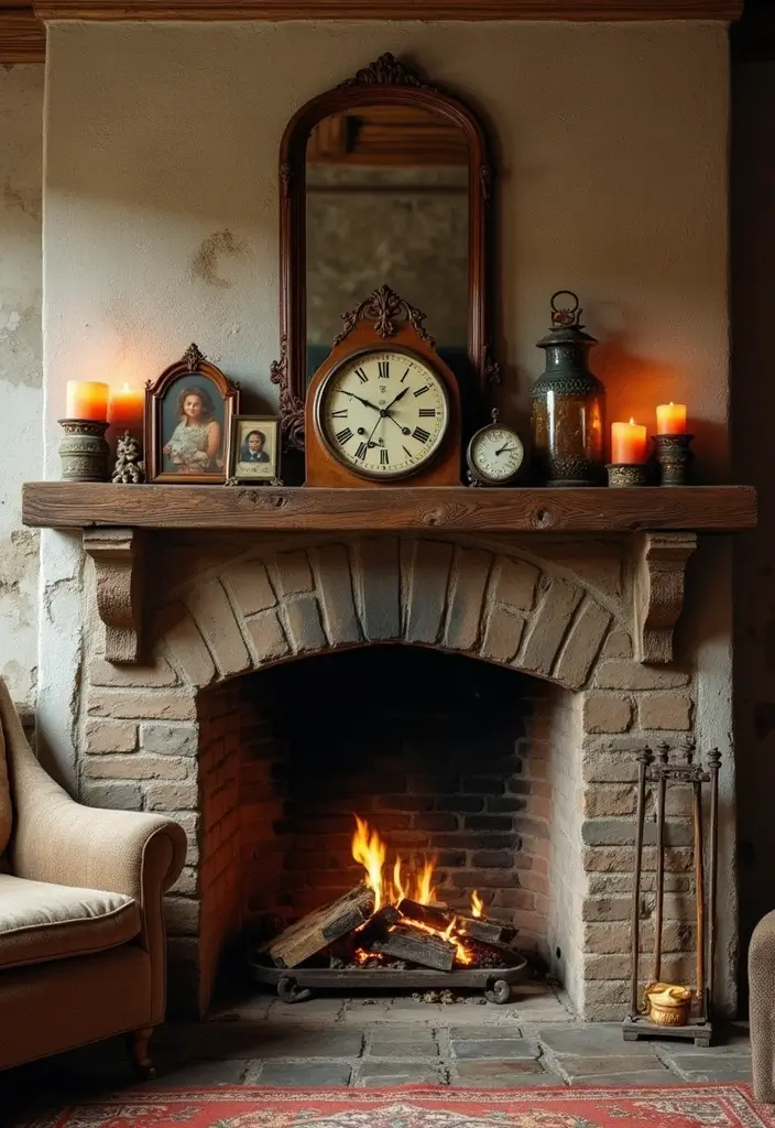 29 Old Style Living Room Ideas That Feel Nostalgic and Classic - 18. Rustic Mantels