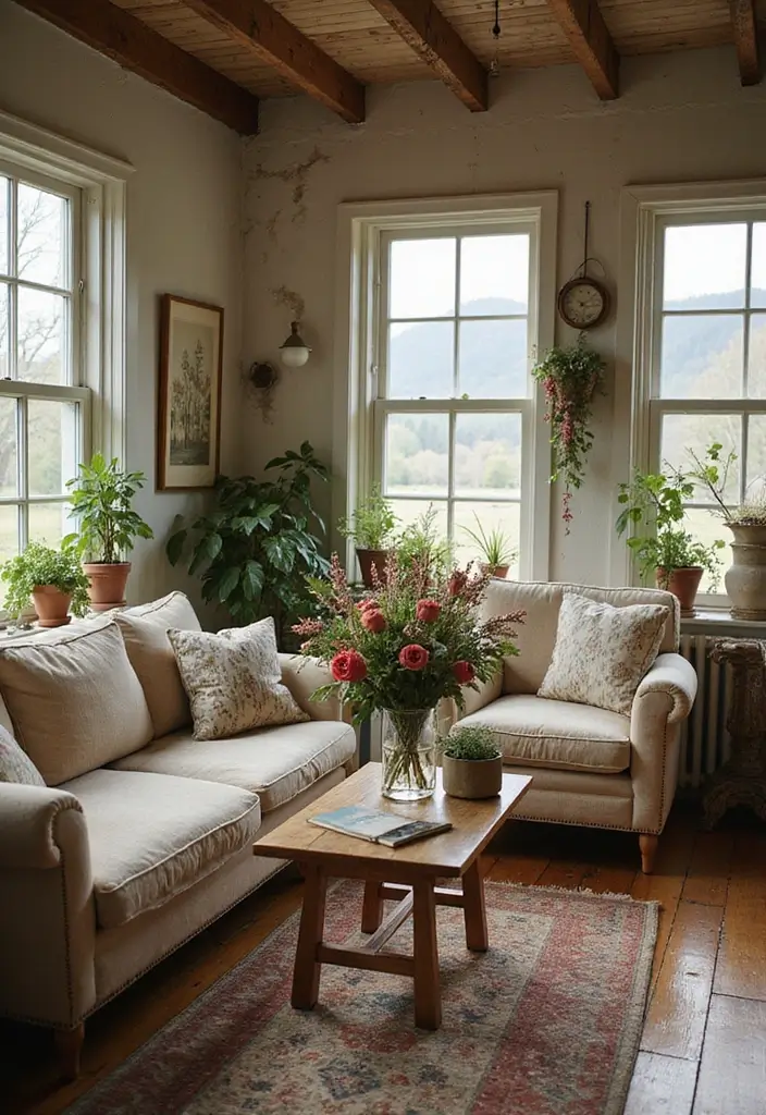 29 Old Style Living Room Ideas That Feel Nostalgic and Classic - 29. Vintage Inspiration from Nature