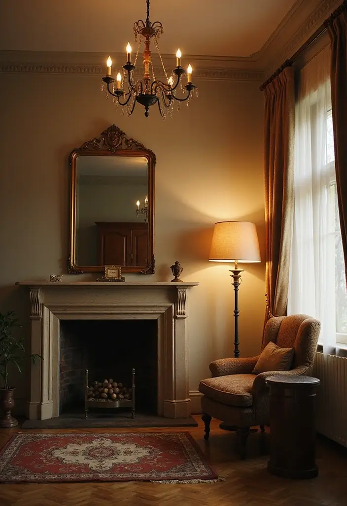 29 Old Style Living Room Ideas That Feel Nostalgic and Classic - 4. Classic Lighting Fixtures