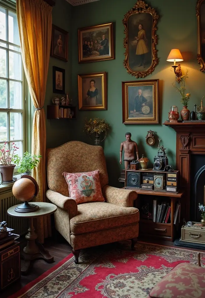 29 Old Style Living Room Ideas That Feel Nostalgic and Classic - 8. Vintage Accessories