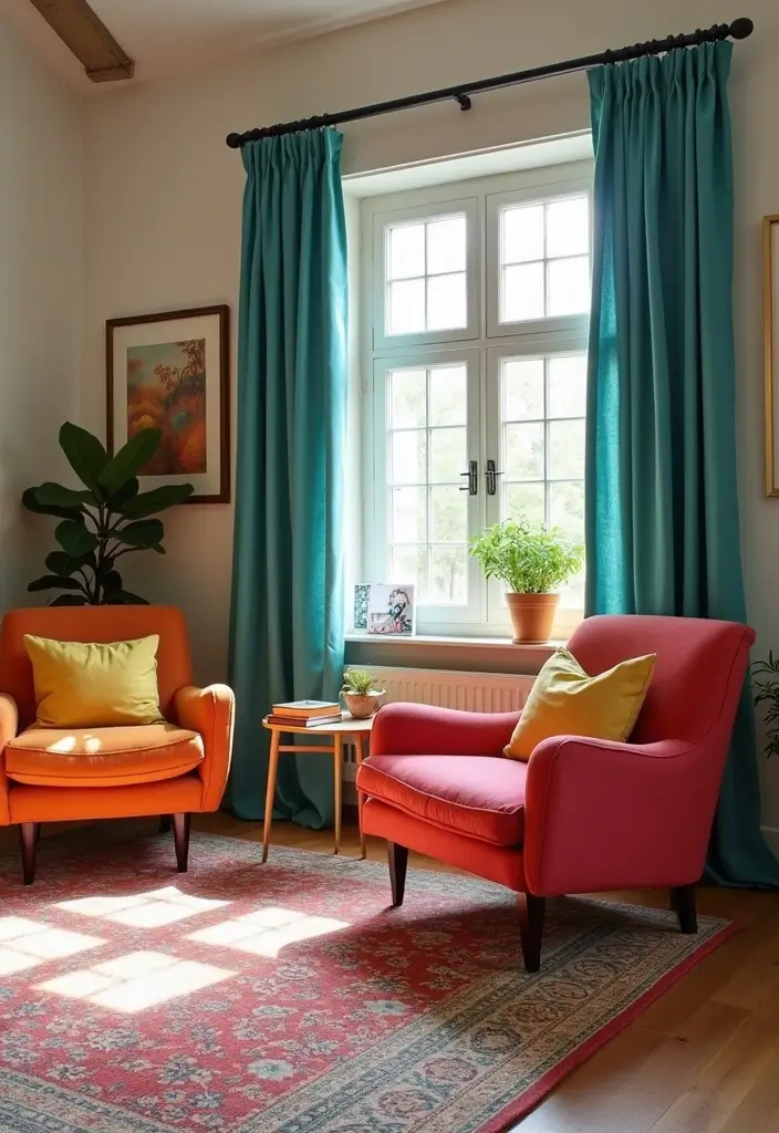 29 Spring Living Room Decor Ideas That Feel Fresh and Bright - 16. Colorful Accent Chairs