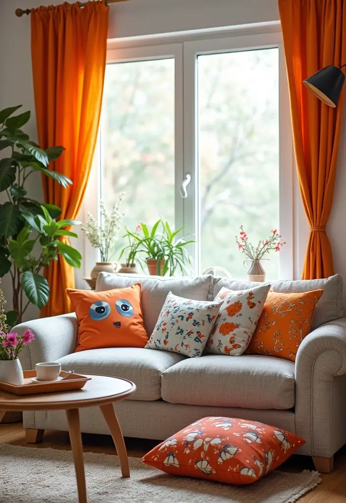 29 Spring Living Room Decor Ideas That Feel Fresh and Bright - 22. Playful Patterns