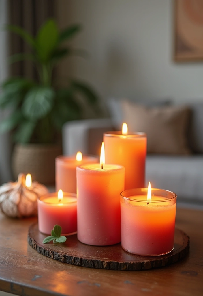 29 Spring Living Room Decor Ideas That Feel Fresh and Bright - 24. Seasonal Switch Up Your Candles