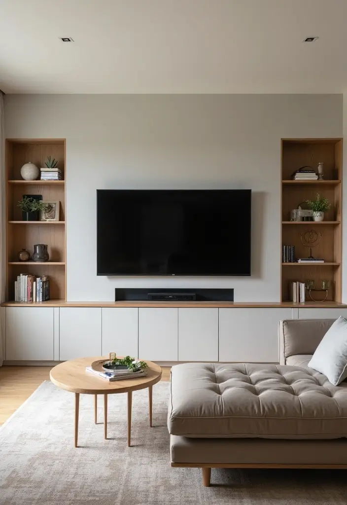 29 TV Designs for Living Room That Feel Sleek and Functional - 27. Custom-Built TV Solutions