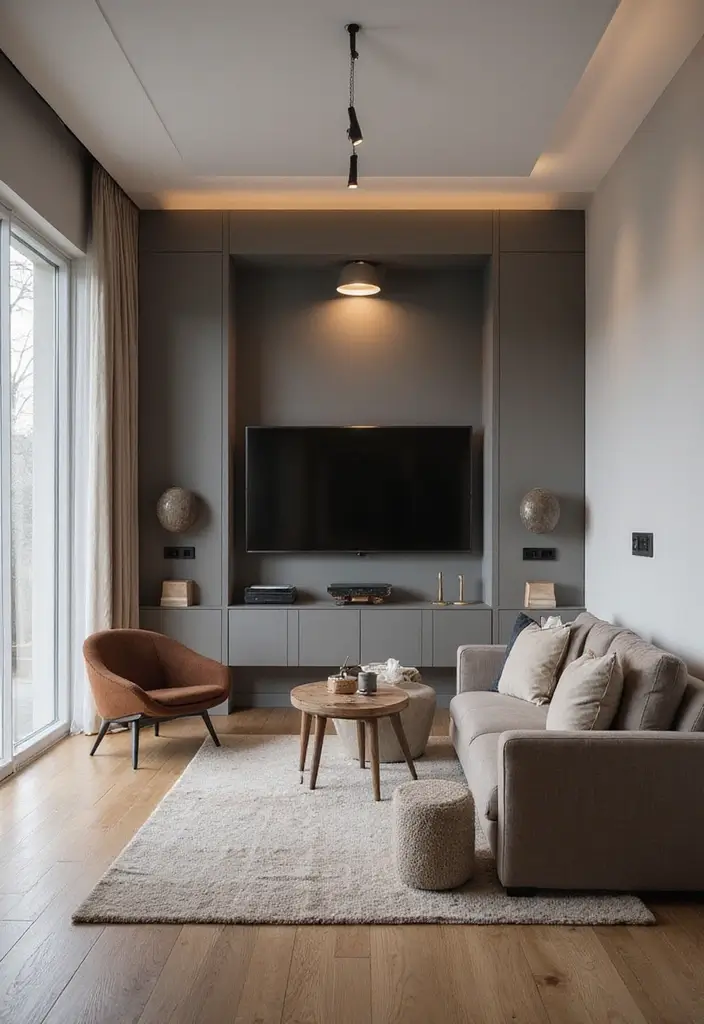 29 TV in Alcove Living Room Ideas That Look Built In and Elegant - 18. Smart Technology Integration