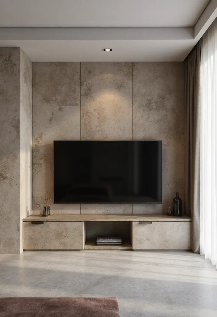 29 TV in Alcove Living Room Ideas That Look Built In and Elegant - 6. Textured Wall Panels