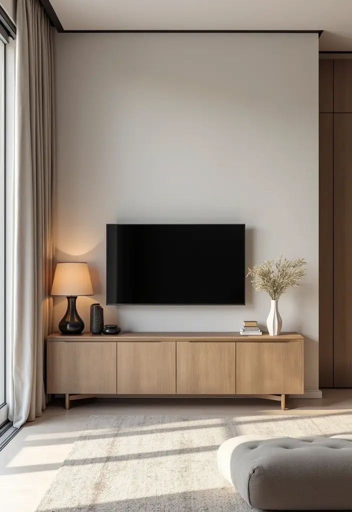 29 TV in Alcove Living Room Ideas That Look Built In and Elegant - 7. Narrow Console Tables