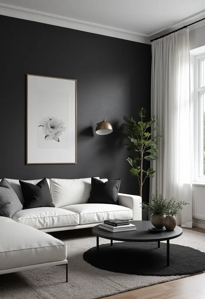 29 Wallpaper Living Room Ideas That Add Texture and Personality - 13. Chic Monochrome Designs