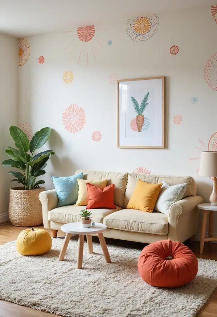 29 Wallpaper Living Room Ideas That Add Texture and Personality - 17. Playful Kid-Friendly Wallpapers