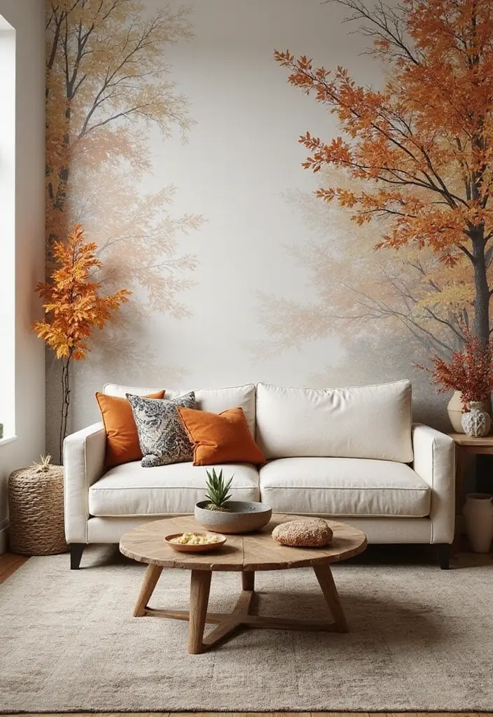 29 Wallpaper Living Room Ideas That Add Texture and Personality - 20. Seasonal Theme Wallpapers