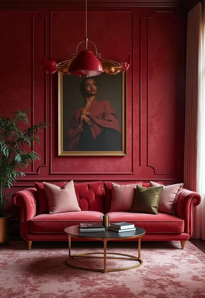 29 Wallpaper Living Room Ideas That Add Texture and Personality - 22. Luxe Velvet Wallpaper