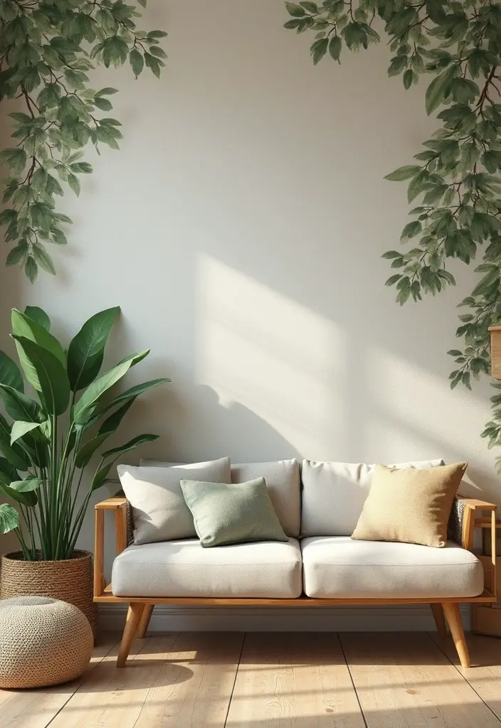 29 Wallpaper Living Room Ideas That Add Texture and Personality - 23. Nature-Inspired Textures