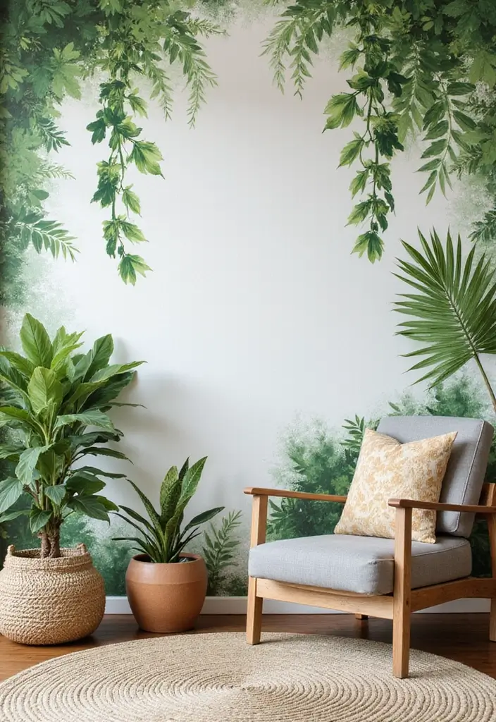 29 Wallpaper Living Room Ideas That Add Texture and Personality - 6. Botanical Bliss