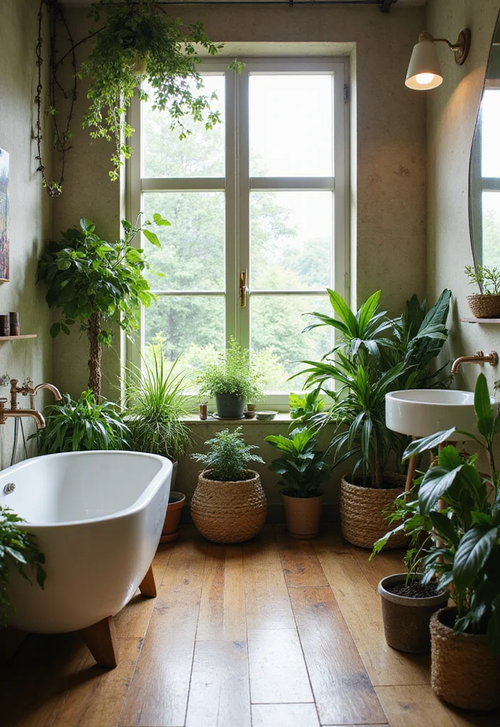 14 Baddie Bathroom Ideas With Trendy Aesthetic - 12. Nature-Inspired Elements