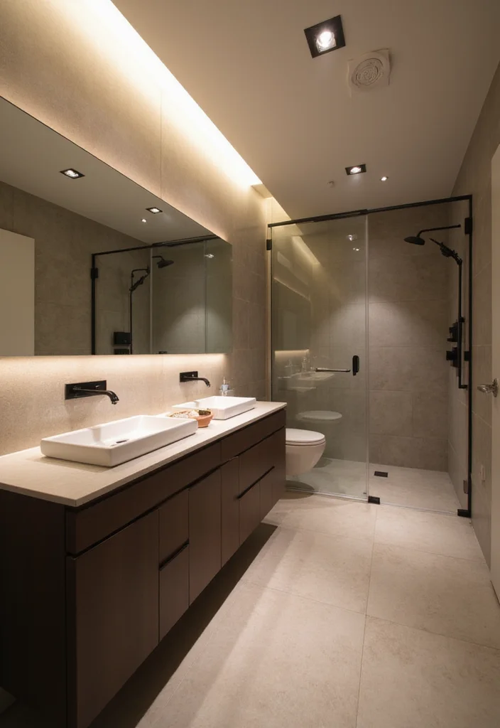 14 Baddie Bathroom Ideas With Trendy Aesthetic - 13. Innovative Lighting Solutions