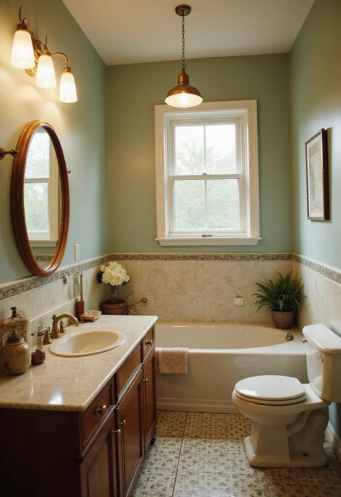 14 Baddie Bathroom Ideas With Trendy Aesthetic - 7. Vintage Charm with Retro Touches