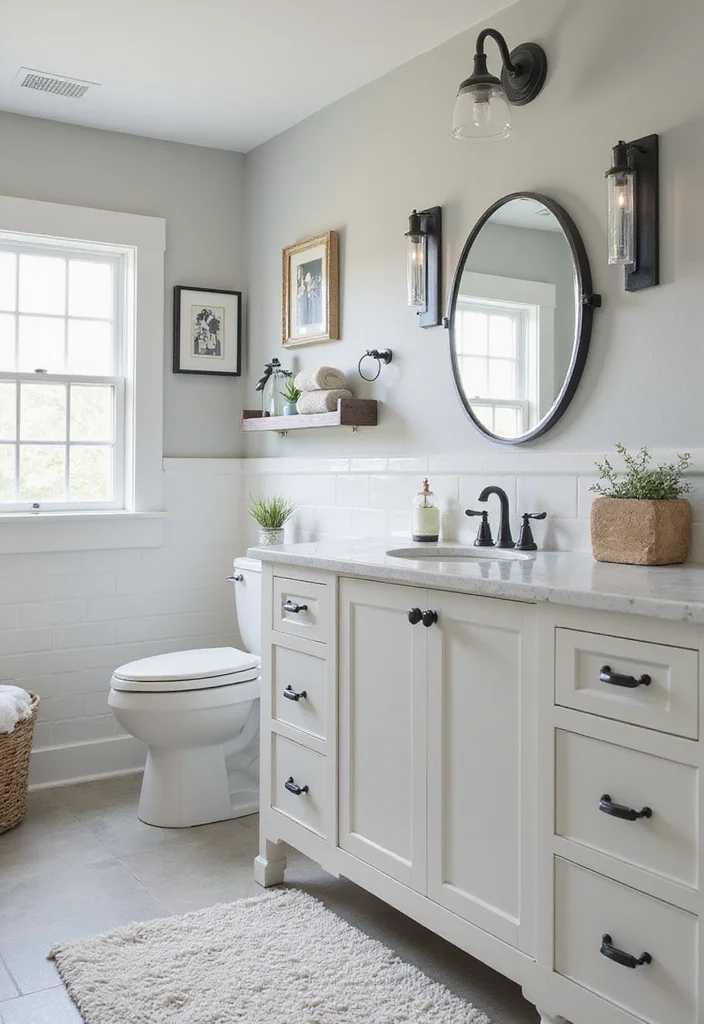 14 Bathroom Ideas With Black Fixtures For Modern Edge - 13. Black Hardware Accents