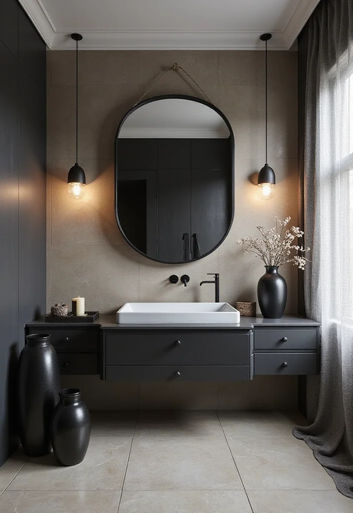 14 Bathroom Ideas With Black Fixtures For Modern Edge - 14. Black Decorative Accents