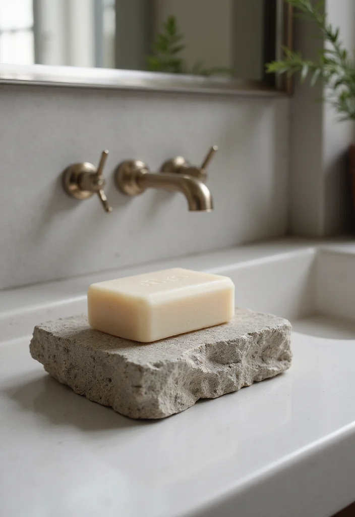 14 Bathroom Soap Holder Ideas For Pretty Organisation - 3. Stone Soap Holder