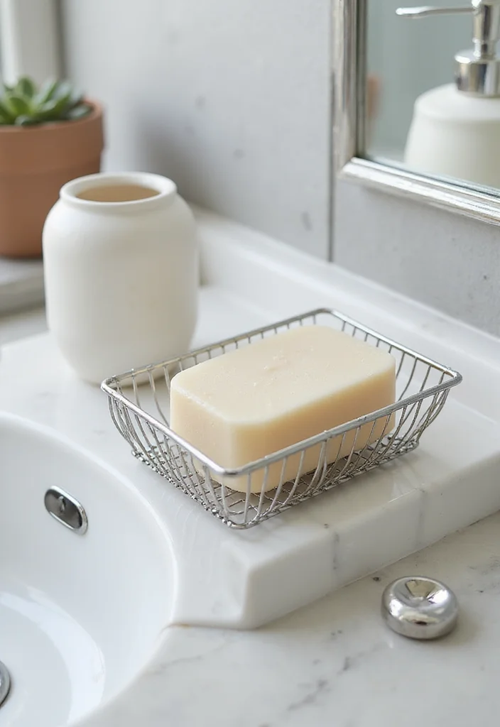 14 Bathroom Soap Holder Ideas For Pretty Organisation - 7. Metal Wire Soap Holder