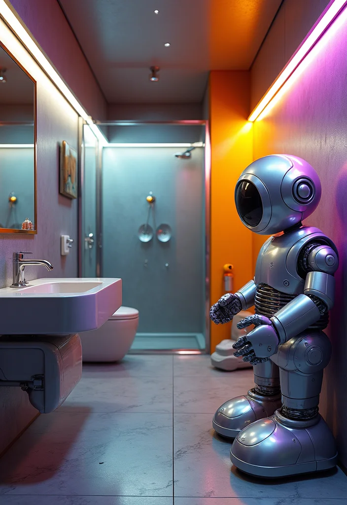 14 Boys Bathroom Ideas For Fun Kid Decor - 10. Fantasy Robots