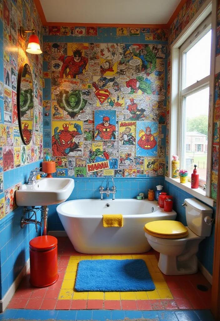 14 Boys Bathroom Ideas For Fun Kid Decor - 3. Superhero Haven